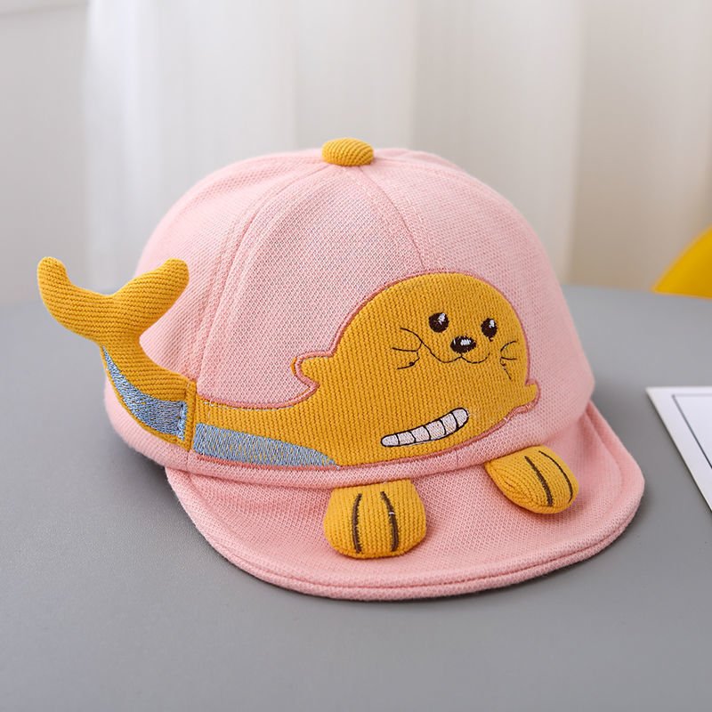 Soft Brimmed Baseball Caps for Cute Babies with Cute Otter