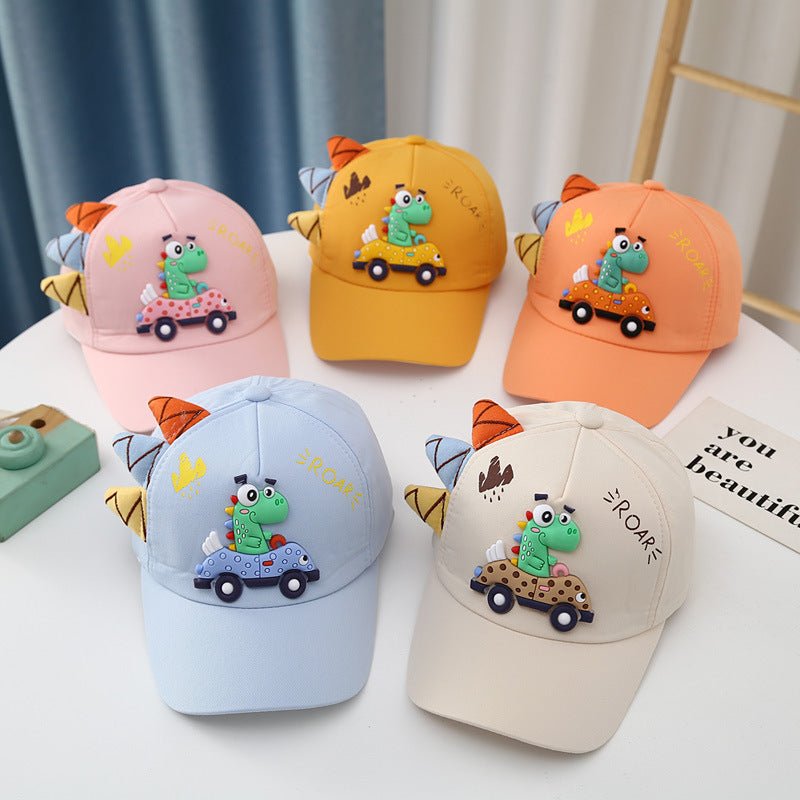 All Seasons Korean Style Dinosaur & Car Baseball Hats for Boy and Girl Babies