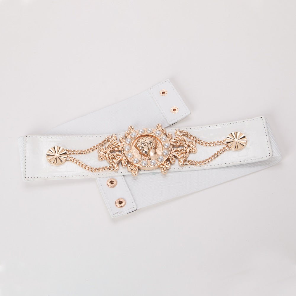 Versatile Styling Chic Pearl and Metal Waist Belt for Women