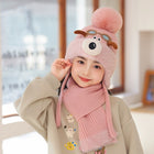 Children's Thich Cute knitted Warm Hat and Muffler Set