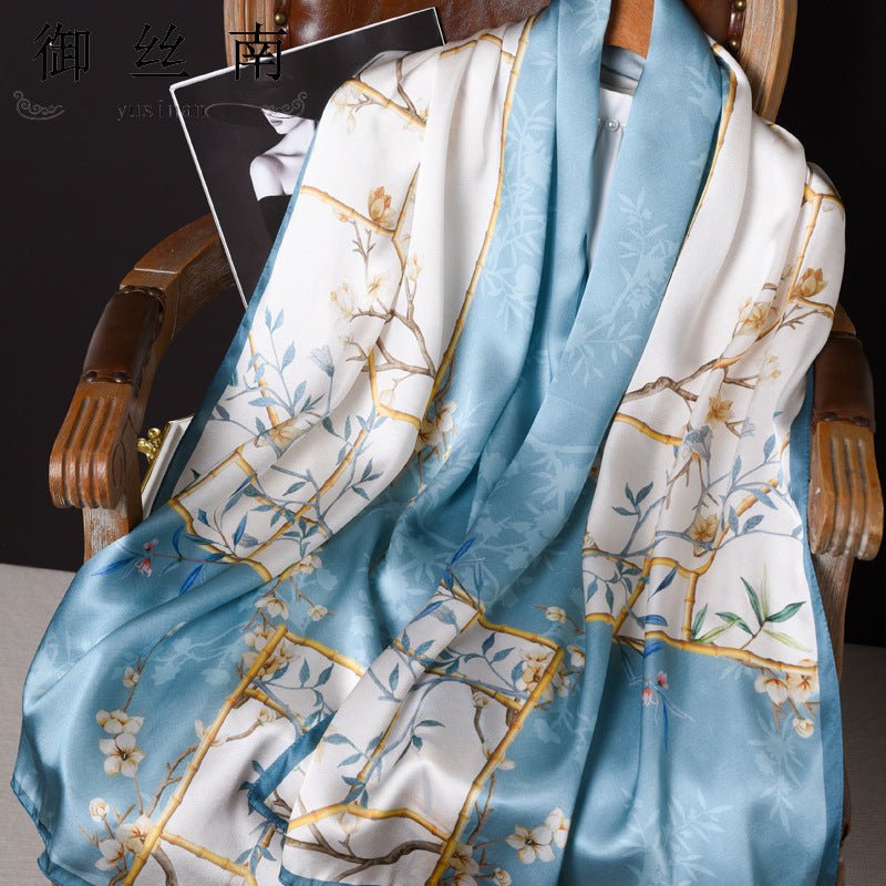 Gorgeous Floral Pattern Women's High Quality Silk Scarf