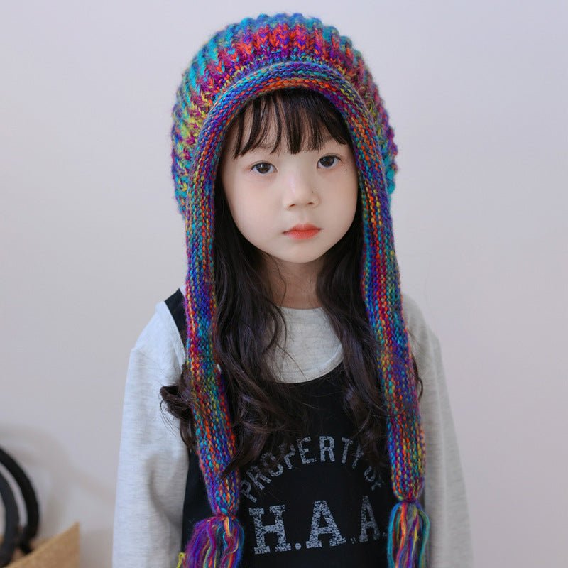 Ethnic Style Girls' Windproof Ear Protection Knitted Beanie Cap