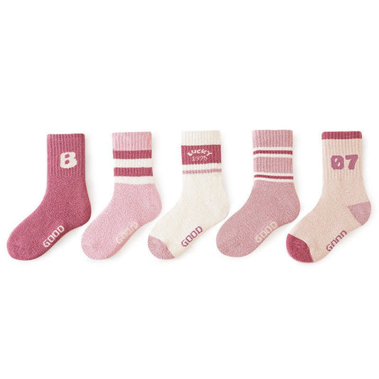 5 in 1 Winter Warm Plush Terry Comfortable Socks for Kids