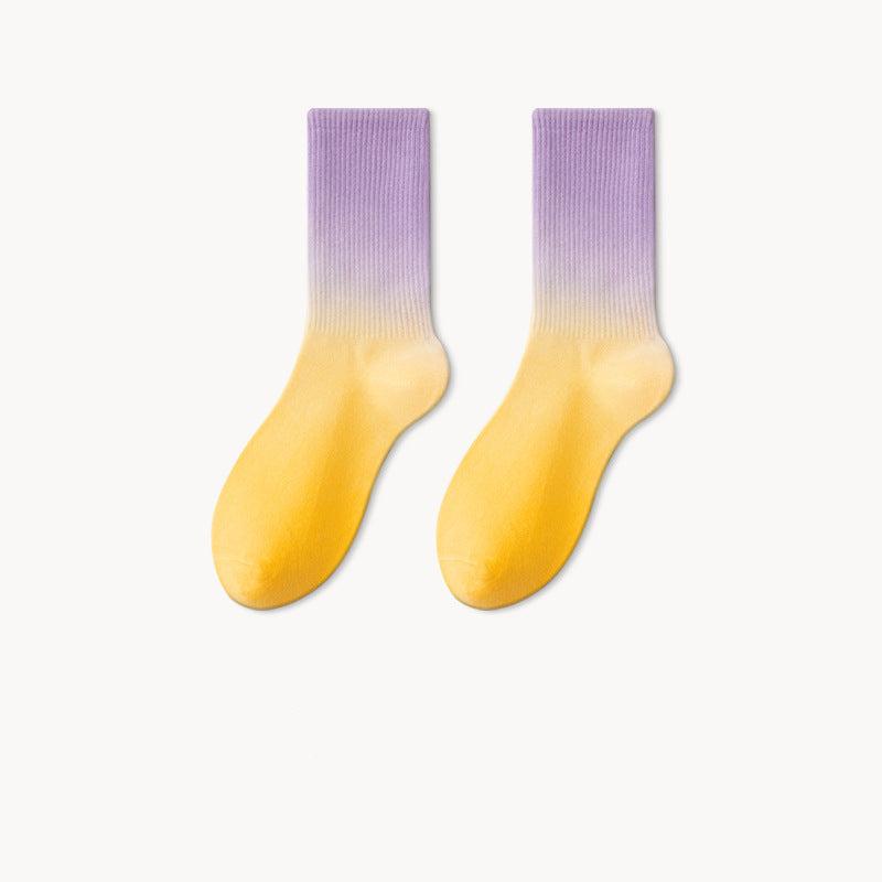 Tie-dye gradient comfortable casual socks for men's & women's