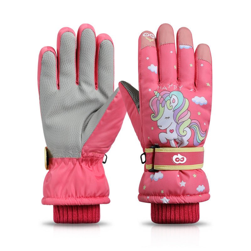 Windproof Thickened Cartoon Painted Luxury Hand gloves for Kids