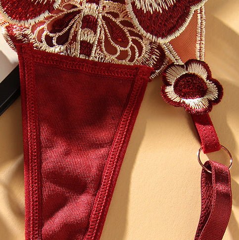 Exclusive Butterfly Embroidery Japanese Style Thong Female Panties