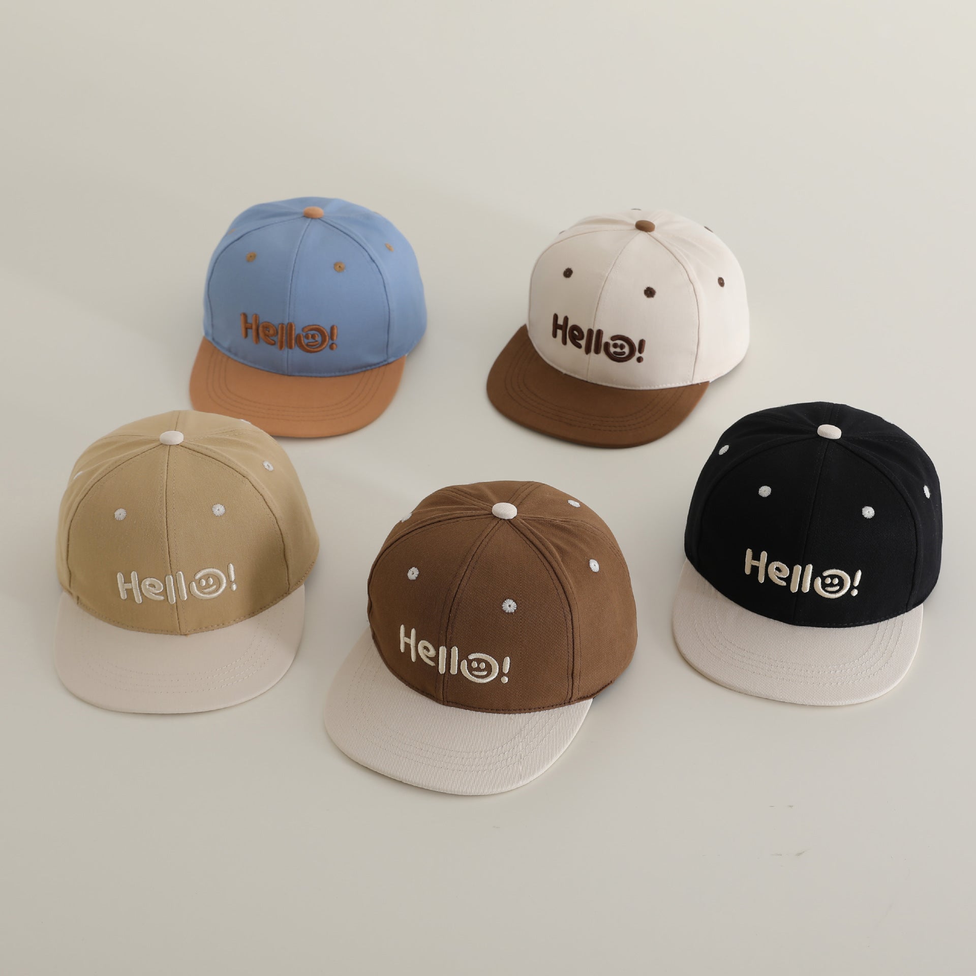 Hip Hop Style Solid Colour Blocked Brimmed Summer Hat for Kids