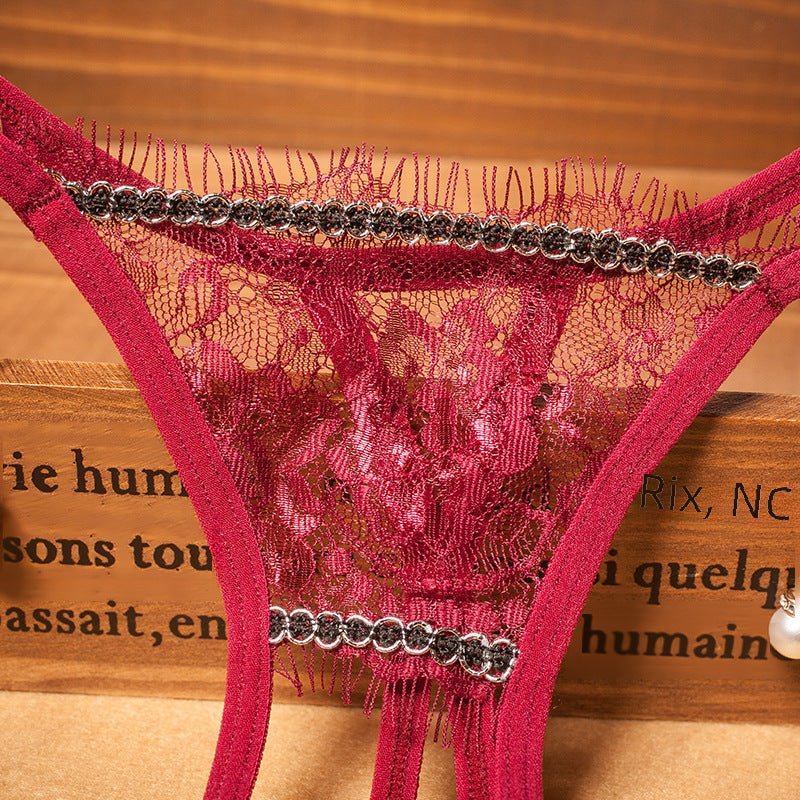 Exclusive Open Lace Crotch Free Thong Women's Exotic Panties