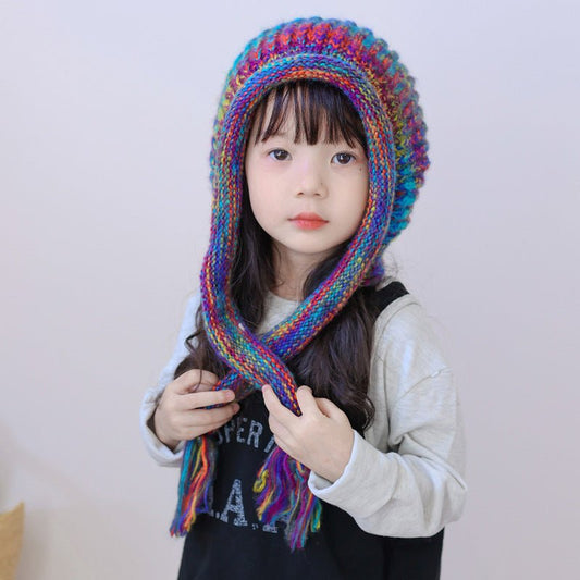 Ethnic Style Girls' Windproof Ear Protection Knitted Beanie Cap