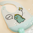 Washable Thin Children's silicone Bib with Cute Cartoon Painting