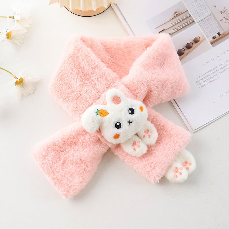 Comfortable Children's Winter Muffler with Cute Radish Rabbit Cartoon