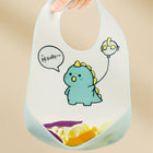 Washable Thin Children's silicone Bib with Cute Cartoon Painting