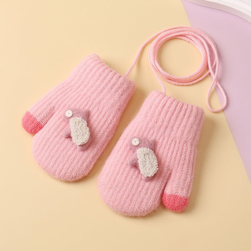 Cute Design Mittens Style Knitted Warm Hand Gloves for Children