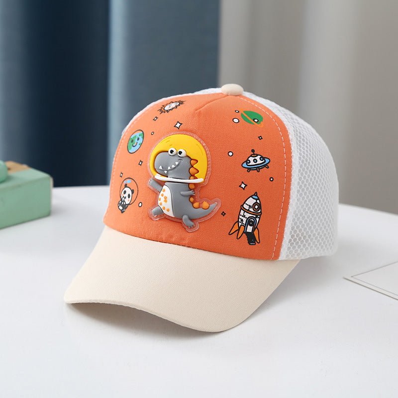 Kids' Dinosaur Cartoon Cap with Breathable Rear Mesh for Comfort