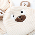 Children's Cute bear Double-sided Knitted Cap and Muffler Set