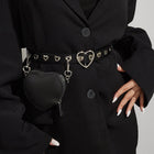 Korean Version Women Punk Belt with Love Shape Wiest Bag