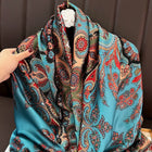 Floral Design Traditional Women's Premium Satin Silk Scarf