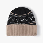 Winter outdoor color-blocked stripes thickened fleece knit versatile hat