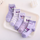 5 Pieces Set Korean Style Soft and Comfortable Cotton Socks for Kids