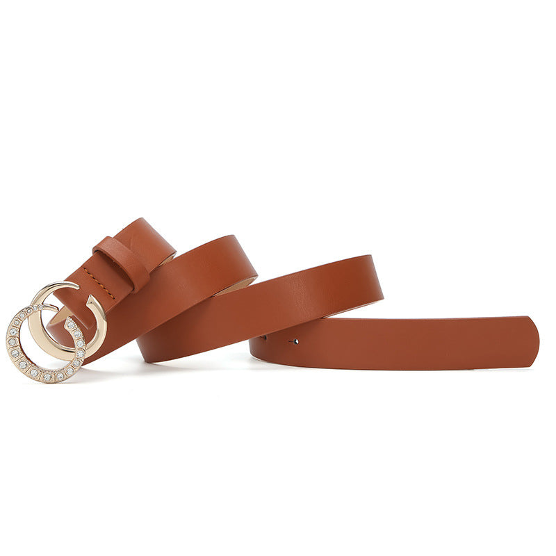 Trendy American Style C Shaped Buckle Adjustable Women's Waist Belt