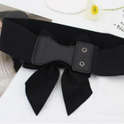 Three Dimensional Large Bows Cotton Wide Ladies Belt