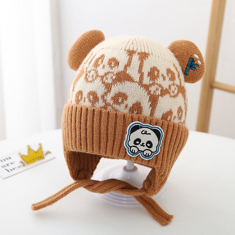 Kid's Ear Protecting Super Cute Panda Knitted Winter Cap