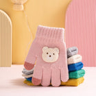 Full-Finger Wool Knitted Winter Gloves for Kids