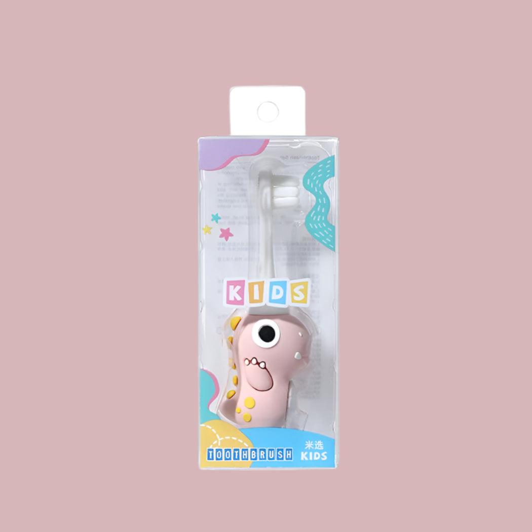 Cute Dinosaur Fine Soft Toothbrush with Tongue Cleaner for Kids