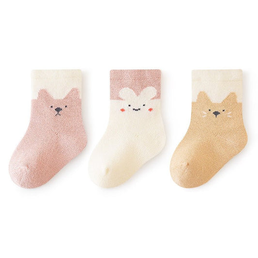 3 Pieces Set All Seasons Cute Cartoon Printed High Quality Children's Socks