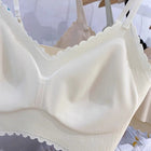 Summer Seamless Ice Silk Back Fixed Cup Bandeau Free Size Bra