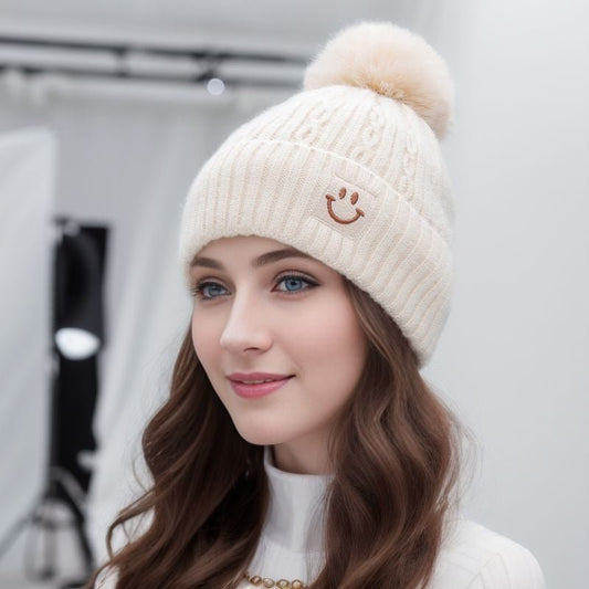 Women's Thick Furball knitted Warm Ear Protection Beanie