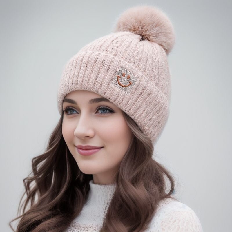 Women's Thick Furball knitted Warm Ear Protection Beanie