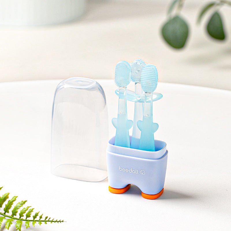 Soft Bristles 0-1 year Old Baby Silicone Tongue cleaner Oral Toothbrush