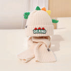 Winter Super Cute Dinosaur knitted Beanie Hat and Muffler Set