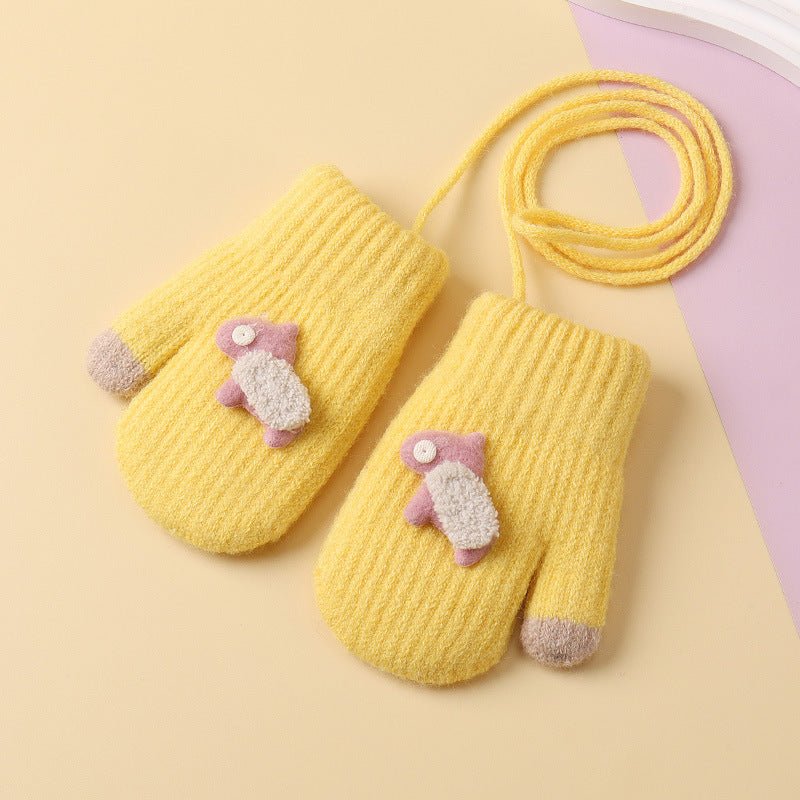 Cute Design Mittens Style Knitted Warm Hand Gloves for Children