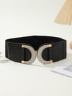 Rhinestone Inlaid D Shaped Buckle Adjustable Waist Belt For Female