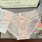 French Style Exotic Satin Lace Transparent Cotton Women's Panties