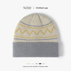 Winter outdoor color-blocked stripes thickened fleece knit versatile hat