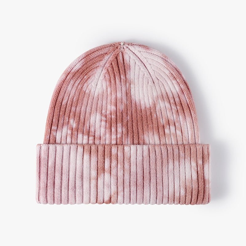 Winter outdoor tie-dye knitted beanie