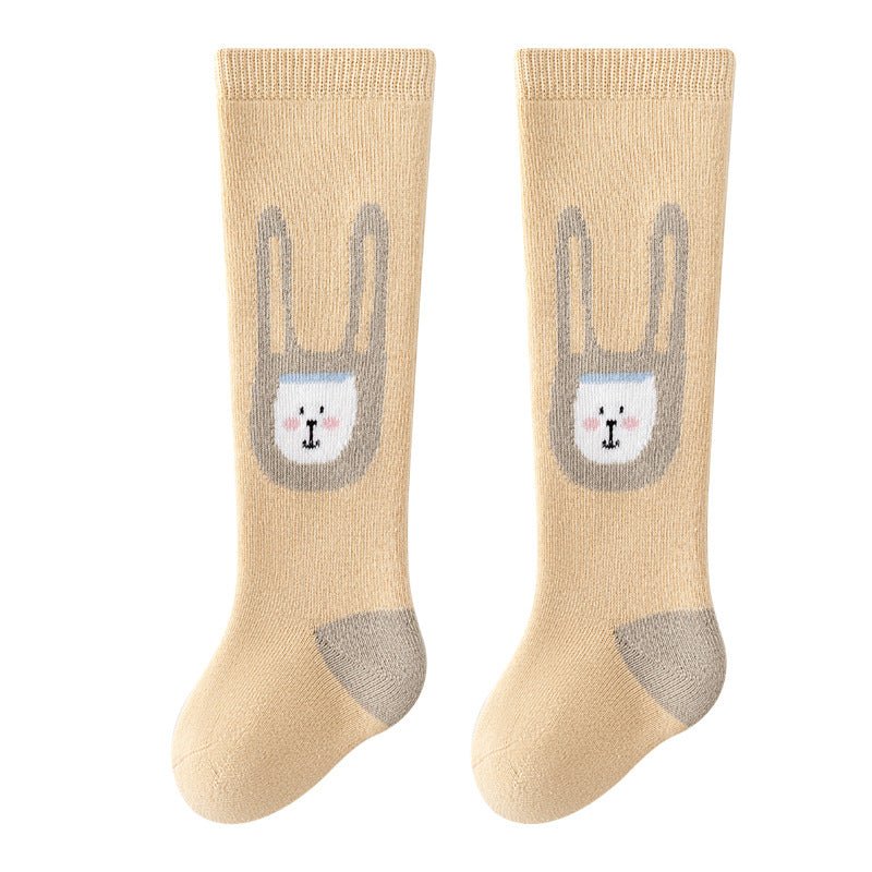 Cute Cartoon Printed Thick Terry Over Knee Socks for Children