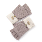 Winter knitted Women's Half Finger Outdoor Cold Protection Hand Gloves