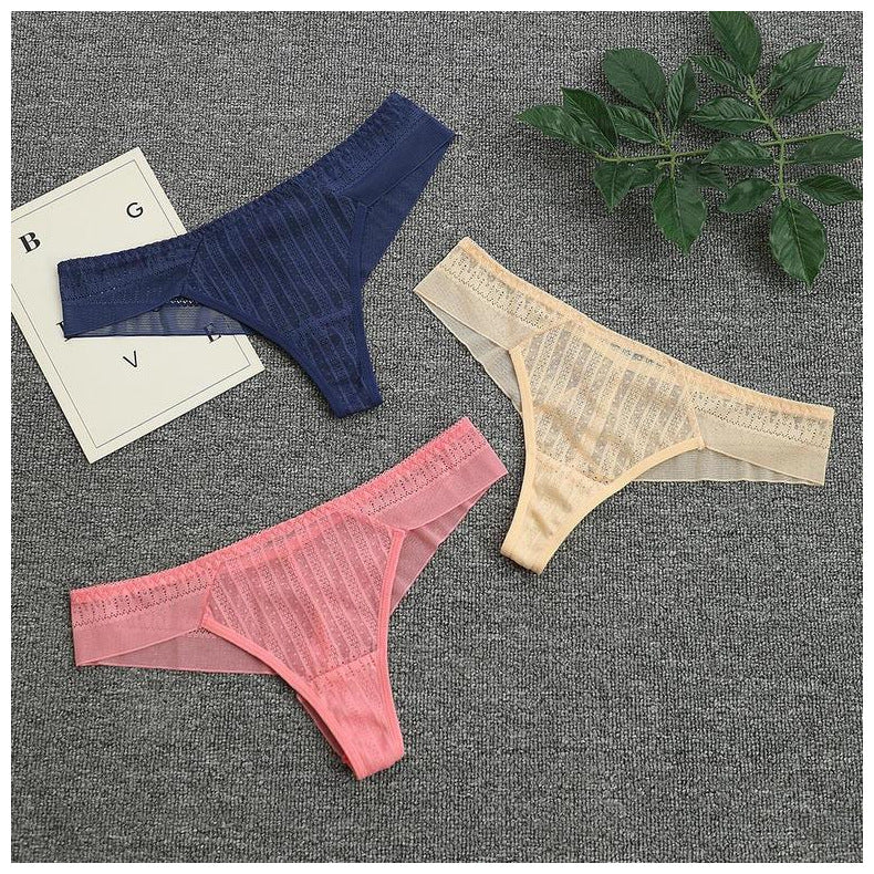 European Style Mesh Seamless Thong Panties for ladies