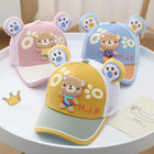 Bear Cute Summer Hats with Breathable Rear Mesh Caps for Boys and Girls