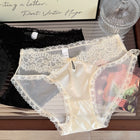 French Style Exotic Satin Lace Transparent Cotton Women's Panties