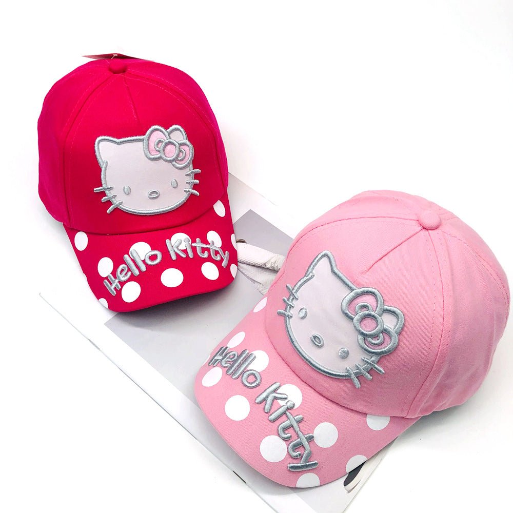 Korean Style Hello Kitty Embroidered Comfortable Cap for Girls