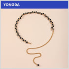 Exotic Pearl Inlaid Chain Style Adjustable Waist Belt for Women