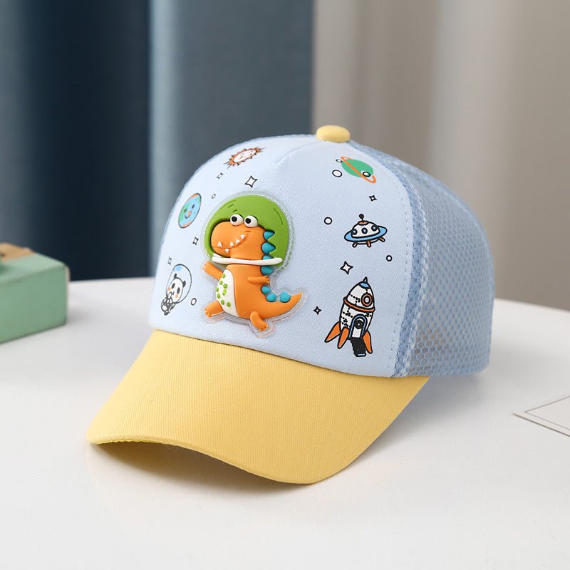 Kids' Dinosaur Cartoon Cap with Breathable Rear Mesh for Comfort