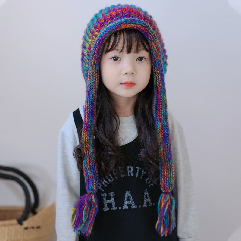 Ethnic Style Girls' Windproof Ear Protection Knitted Beanie Cap