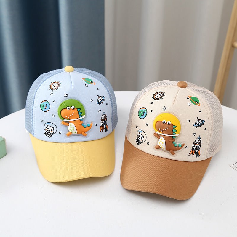 Kids' Dinosaur Cartoon Cap with Breathable Rear Mesh for Comfort