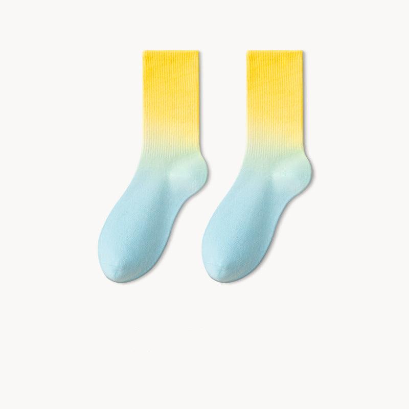 Tie-dye gradient comfortable casual socks for men's & women's